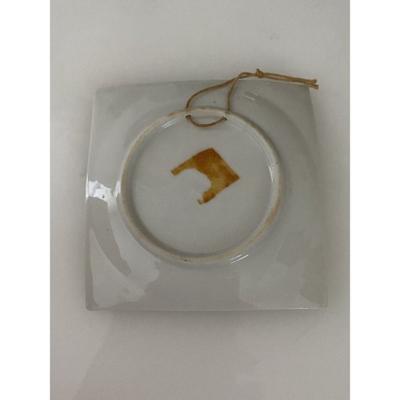 Vintage Hand Painted Small Porcelain Wall Hanging Plate or Christmas Ornament 3" - Picture 5 of 16